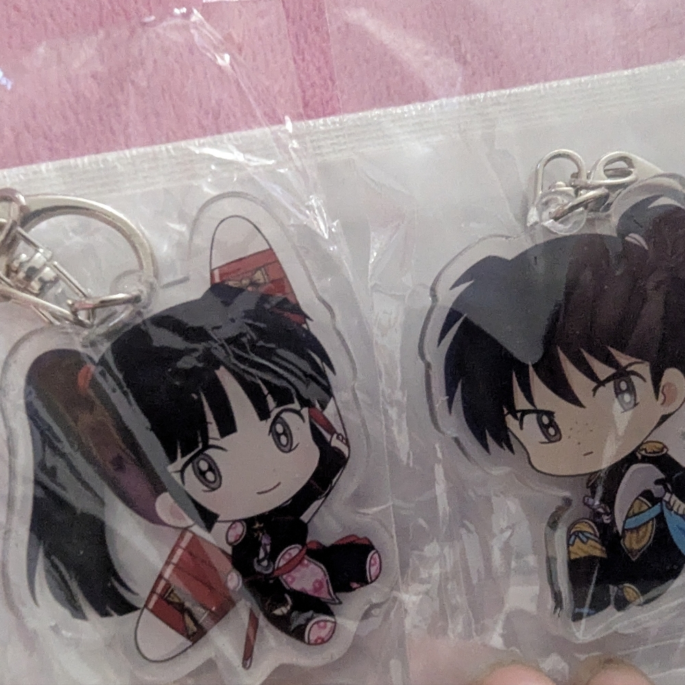 Sango And Khaki Acrylic Keychains Set Of Two